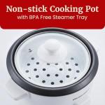 Electric Rice Cooker with Steam Tray and Non-Stick Pot