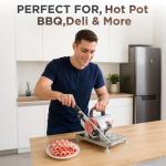 ZOMAT Manual Meat Slicer with Adjustable Thickness