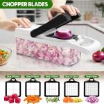 10-Blade Vegetable Chopper and Slicer with Containers