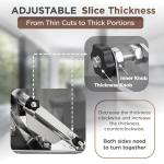 ZOMAT Manual Meat Slicer with Adjustable Thickness