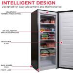 Stainless Steel Upright Freezer with Removable Shelves