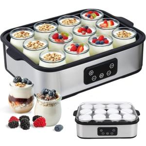 Digital Automatic Yogurt Maker with 12 Jars