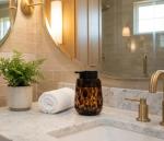 Amber Marble Glass Soap and Lotion Dispenser