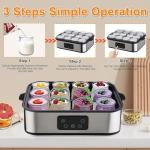 Digital Automatic Yogurt Maker with 12 Jars