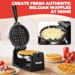 Rotating Belgian Waffle Maker with Adjustable Browning