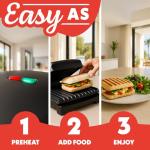 Gourmia Indoor Grill & Panini Maker for 4