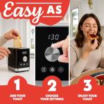 Gourmia 2 Slice Toaster with Bagel and Defrost Modes