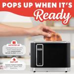 Gourmia 2 Slice Toaster with Bagel and Defrost Modes