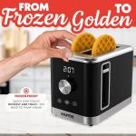 Gourmia 2 Slice Toaster with Bagel and Defrost Modes