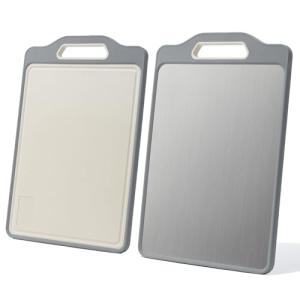 Double-Sided Stainless Steel Cutting Board with Handle
