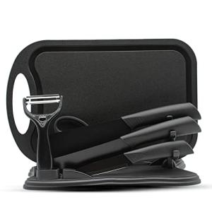 Magicorange 7-Piece Black Stainless Steel Knife Set