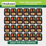 Freshware 50-Pack 3-Compartment Meal Prep Containers