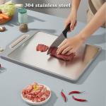 Double-Sided Stainless Steel Cutting Board with Handle