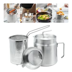 68oz Stainless Steel Oil Filter Pot and Strainer