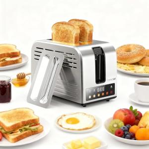 925W 2-Slice Toaster with Digital Timer and Anti-Jam