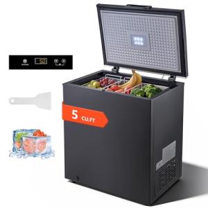 5 Cu Ft Compact Chest Freezer for Garage