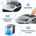 DUMOS Compact Ice Maker Machine - 26lbs Daily