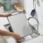 Double-Sided Stainless Steel Cutting Board with Handle