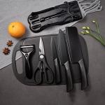 Magicorange 7-Piece Black Stainless Steel Knife Set