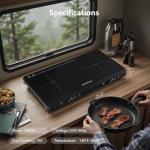 BISTROOM 1800W Double Induction Cooktop with Timer