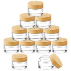12 Pack of 5ml Glass Jars with Wooden Lids