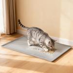 Raised Under Sink Mat, Waterproof Silicone, Light Grey