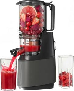 Cold Press Juicer, Juicer Machines with 5.3" Wide Feed Chute, Slow Masticating Juicer for Whole Fruits and with VegetablesHigh Yield (Gray)