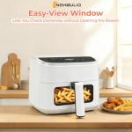 NEWBULIG Air Fryer，4QT Small AirFryer with Easy View Window and Interior Light, Digital Touchscreen with 8 Presets for Custom Cooking, Nonstick and Dishwasher Safe Basket, White