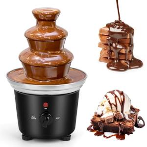 VAlinks Chocolate Fountain Machine 3 Tiers Electric Melting Machine Chocolate Fondue Fountain for Parties Melts Cheese BBQ Sauce Liqueurs