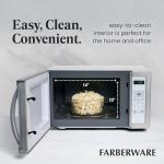 Farberware 1.1 Cu. Ft. Countertop Microwave Oven – 1000 Watts Power, Auto Cook Settings, Defrost, Easy Clean and Child Safety Lock - White Platinum