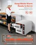 VEVOR Commercial Electric Drawer Warmer,2 Full-Size Pan Stainless Steel Food Warmer,Freestanding Standard Warming Drawer Cabinet,85°F–185°F Wide Temperature Range,for Restaurant, Hotel Buffet & Bakery