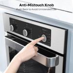 24" Electric Wall Oven, ETL Certified, ThermoMate 2.8 Cu.ft. Electric Wall Oven with 5 Cooking Functions, Built-in Ovens with Anti-Mistouch Knob, Stainless Steel