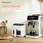 NEWBULIG Air Fryer，4QT Small AirFryer with Easy View Window and Interior Light, Digital Touchscreen with 8 Presets for Custom Cooking, Nonstick and Dishwasher Safe Basket, White