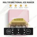 NEWBULIG Ice Makers Countertop with Handle, Portable Ice Machine, 9 Bullet Ice Cubes in 6 Mins, 26lbs in 24Hrs, Auto-Cleaning, with Basket and Scoop, for Home, Kitchen, RV, Camping,Light Pink
