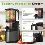 Cold Press Juicer, Juicer Machines with 5.3" Wide Feed Chute, Slow Masticating Juicer for Whole Fruits and with VegetablesHigh Yield (Gray)