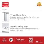 Prestige PRP3 Pressure Cooker, 3 Liter, Silver, Aluminum