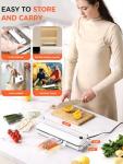 Vacuum Sealer Machine 75KPa Food with 6-in-1 Dry/Moist Modes & Digital Timer, Compact Lightweight Design, Built-in Cutter + 10 Bags (white)