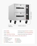 VEVOR Commercial Electric Drawer Warmer,2 Full-Size Pan Stainless Steel Food Warmer,Freestanding Standard Warming Drawer Cabinet,85°F–185°F Wide Temperature Range,for Restaurant, Hotel Buffet & Bakery