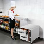 VEVOR Commercial Electric Drawer Warmer,2 Full-Size Pan Stainless Steel Food Warmer,Freestanding Standard Warming Drawer Cabinet,85°F–185°F Wide Temperature Range,for Restaurant, Hotel Buffet & Bakery