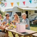 NEWBULIG Ice Makers Countertop with Handle, Portable Ice Machine, 9 Bullet Ice Cubes in 6 Mins, 26lbs in 24Hrs, Auto-Cleaning, with Basket and Scoop, for Home, Kitchen, RV, Camping,Light Pink