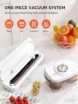 Vacuum Sealer Machine 75KPa Food with 6-in-1 Dry/Moist Modes & Digital Timer, Compact Lightweight Design, Built-in Cutter + 10 Bags (white)