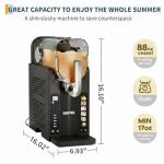 Garvee Slushie Machine for Home No Ice Needed, Frozen Drink Maker with LED Display & 6 Pre-Set Programs, 70 oz Large Capacity for Frozen Margaritas,Frappés,Ice Cream, Dark Gray