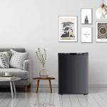 Antarctic Star 3.0 Cu.Ft Upright Freezer, Compact Stainless Steel Freezer with Reversible Door & 7-Temp Control, Removable Shelves, Ideal for Dorm, Home, Office, Black