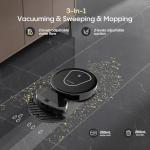 Bagotte Robot Vacuum and Mop Combo, 3-in-1 Robotic Vacuum Cleaner, 5000Pa Strong Suction with Auto Recharging,Tangle Free, Timing Function, App/WiFi/Voice/Remote for Hard Floor and Pet Hair