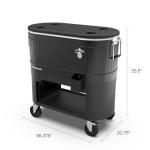Permasteel 120-Qt Rolling Ice Chest, Portable Patio Party Bar Drink Cooler Cart with Wheels, Drink Dividers - Perfect for Outdoor or Indoor Entertaining, and Parties, Black