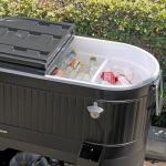 Permasteel 120-Qt Rolling Ice Chest, Portable Patio Party Bar Drink Cooler Cart with Wheels, Drink Dividers - Perfect for Outdoor or Indoor Entertaining, and Parties, Black