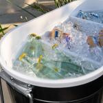 Permasteel 120-Qt Rolling Ice Chest, Portable Patio Party Bar Drink Cooler Cart with Wheels, Drink Dividers - Perfect for Outdoor or Indoor Entertaining, and Parties, Black