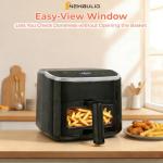 NEWBULIG Air Fryer，4QT Small AirFryer with Easy View Window and Interior Light, Digital Touchscreen with 8 Presets for Custom Cooking, Nonstick and Dishwasher Safe Basket, Black