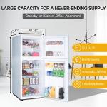 Frestec 12.1 CU' Refrigerator with Freezer, Apartment Size Refrigerator Top Freezer, 2 Door Fridge with Adjustable Thermostat Control, Freestanding, Door Swing, White (FR 1202 WH)