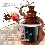 MINI Chocolate Fountain Machine Small Electric Chocolate Fondue Fountain Machine for Party for Candy Butter Cheese with Tray and Stickers (Black)